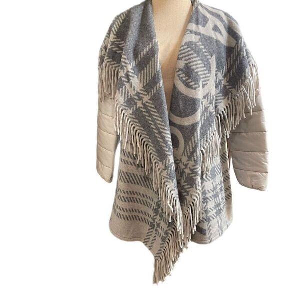 NWT Marc Cain Grey Fringe Coat Jacket Size N5 US Size 12 New - Picture 4 of 14